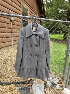 Gray Peacoat Medium